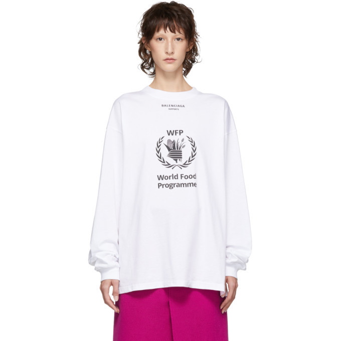 Balenciaga White World Food Programme Long Sleeve T-Shirt Balenciaga