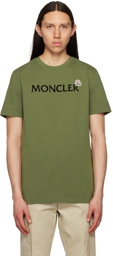 Moncler Khaki Flocked T-Shirt