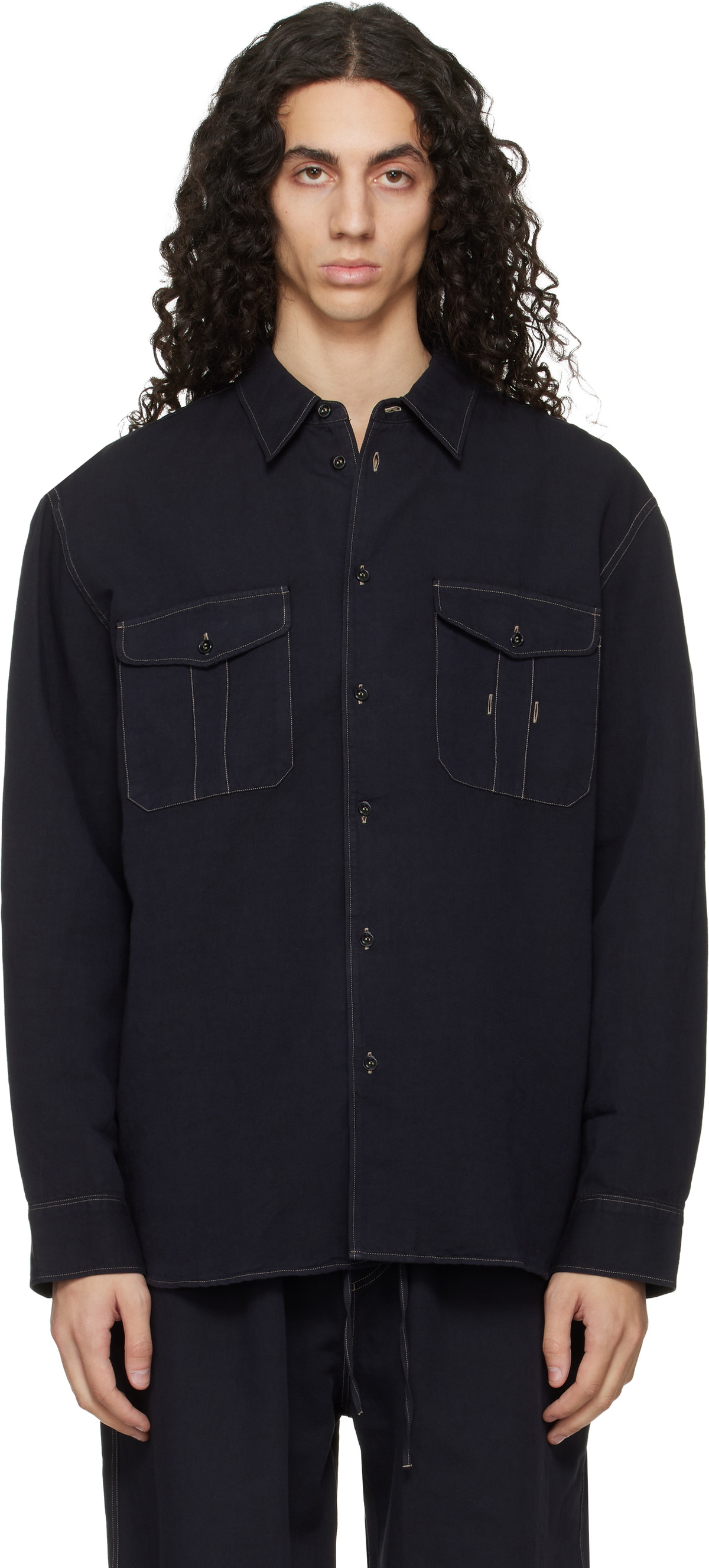 Studio Nicholson Black Louro Shirt Studio Nicholson Studio Nicholson Black Louro Shirt Studio Nicholson