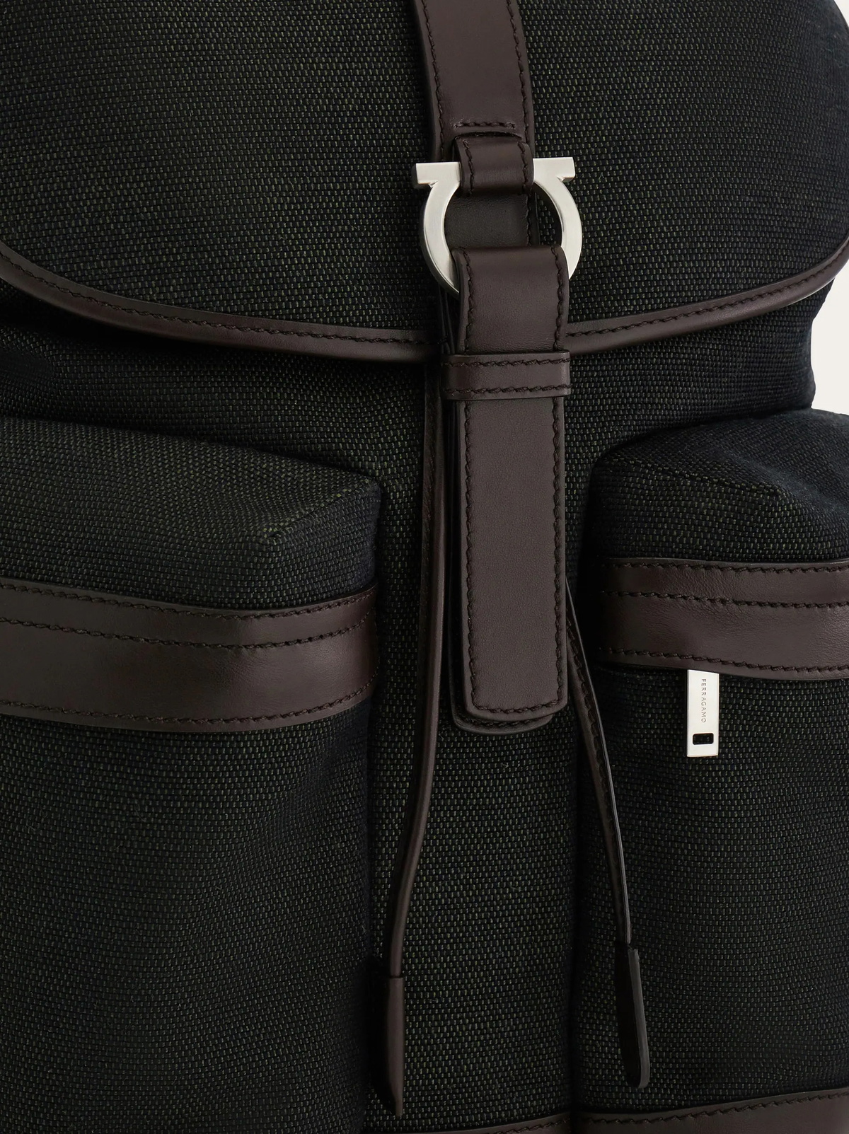 Ferragamo Mens Canvas backpack in Green