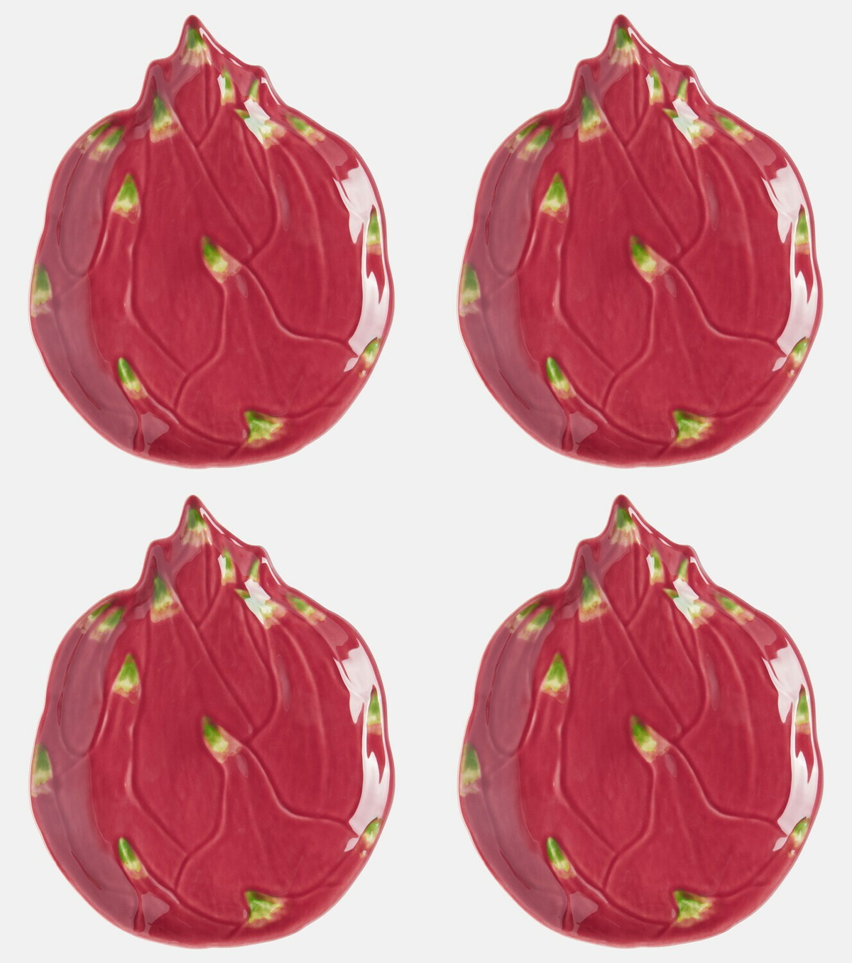 Bordallo Pinheiro Tropical Fruits Pitaya set of 4 earthenware dessert plates