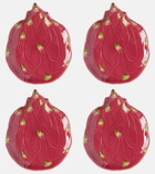 Bordallo Pinheiro Tropical Fruits Pitaya set of 4 earthenware dessert plates