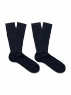 Falke - Finest Two-Pack Ribbed Cashmere-Blend Socks - Blue