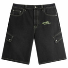 Off-White Men's Off Denim Safari Cargo Shorts in Vintage Black