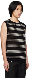 C2H4 Black & White Striped Vest