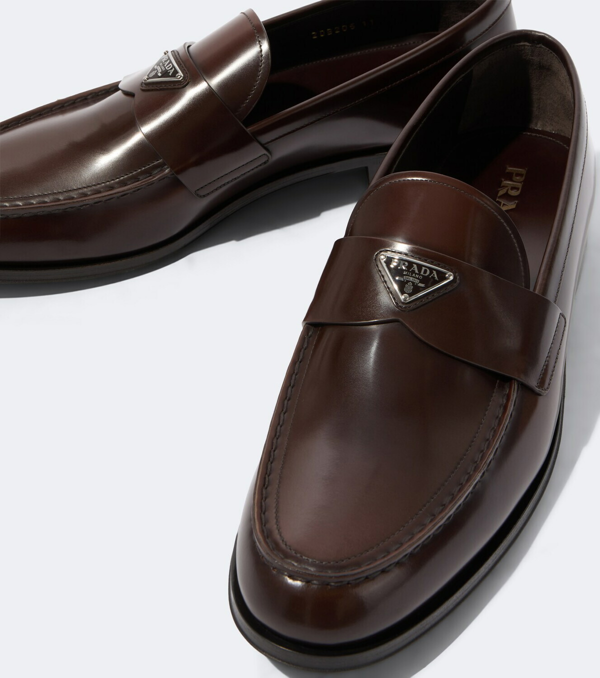 Prada Logo leather loafers