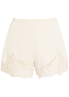 Reformation Fern Lace-trim Satin Shorts White