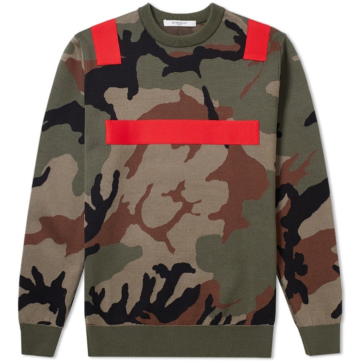 Photo: Givenchy Camo Tape Detail Crew Neck Knit