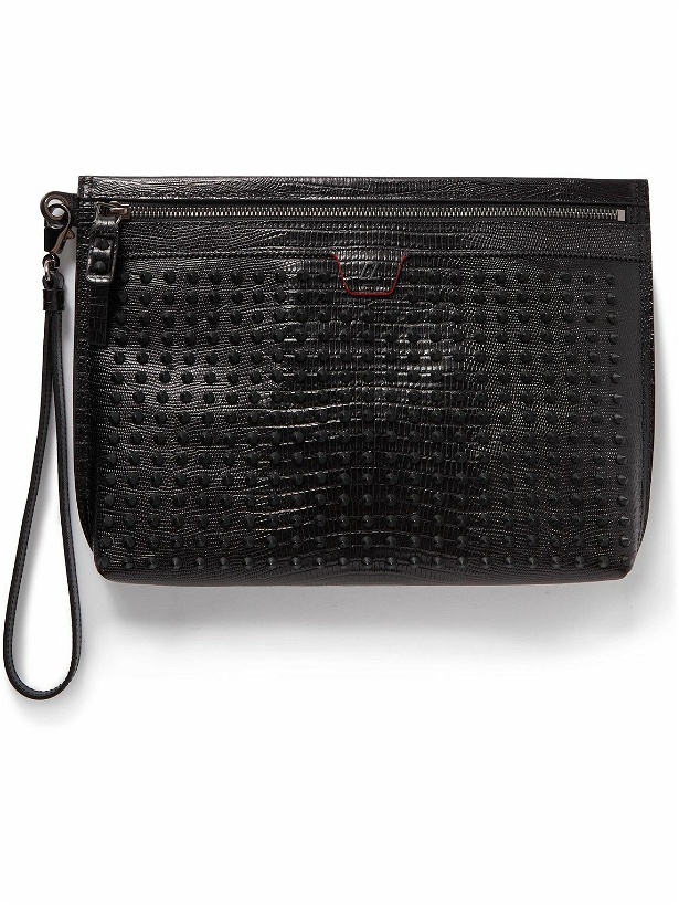 Photo: Christian Louboutin - City Spiked Croc-Effect Leather Pouch