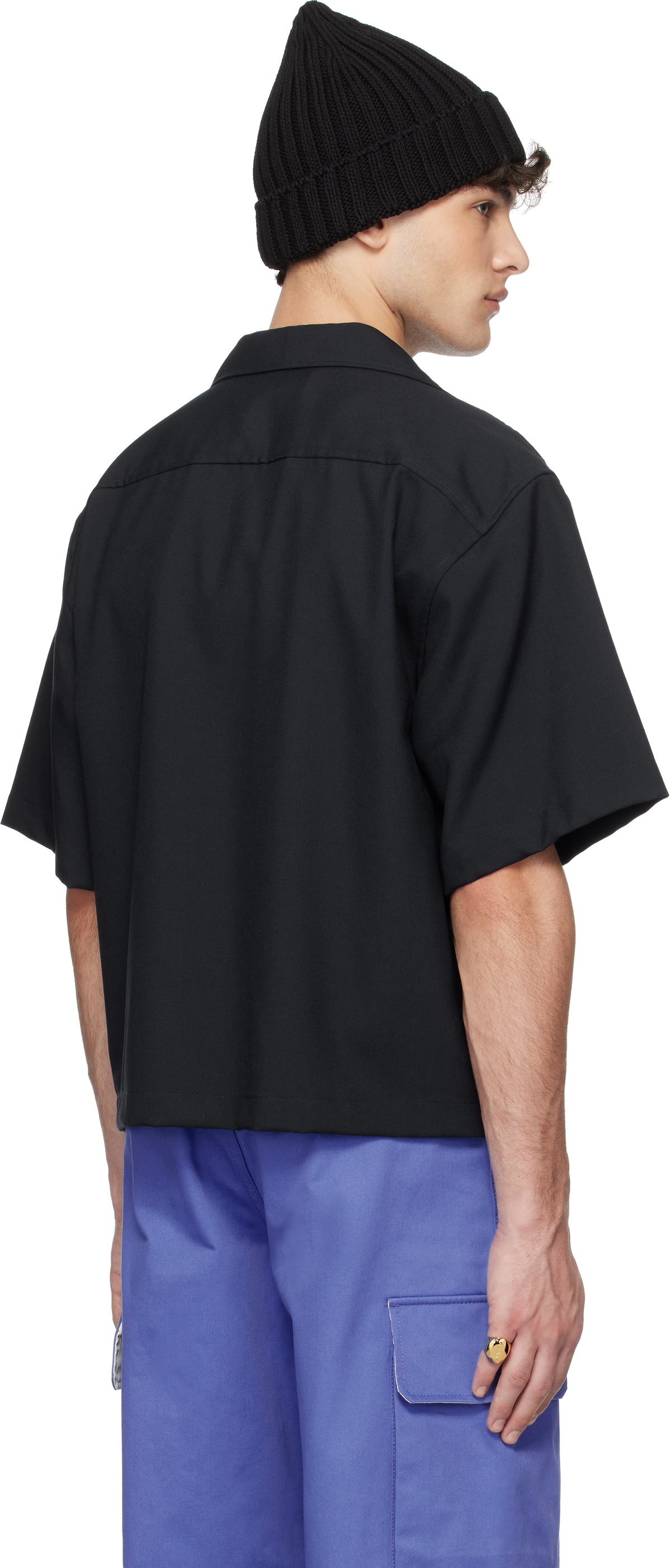 Marni Navy Tropical Wool Shirt Marni