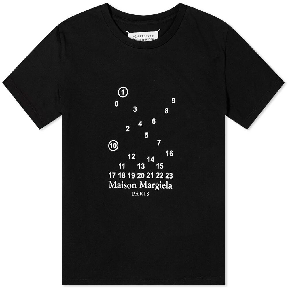 Maison Margiela Women's Fitted Numbers Logo T-Shirt in Black