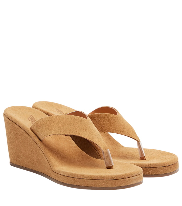 Photo: Ancient Greek Sandals Charys suede wedge thong sandals