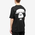 Men's AAPE Laser Foil Back Print Moon Face T-Shirt in Black