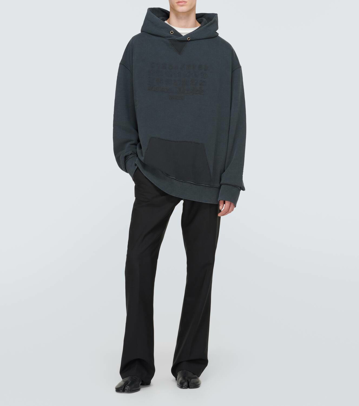 Maison Margiela Logo faded cotton jersey hoodie Maison Margiela