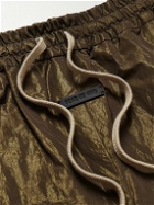 Fear of God - Logo-Appliquéd Crinkled-Shell Drawstring Shorts - Brown