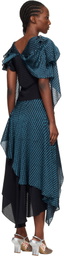 Kiko Kostadinov Black & Blue Plexus Midi Dress