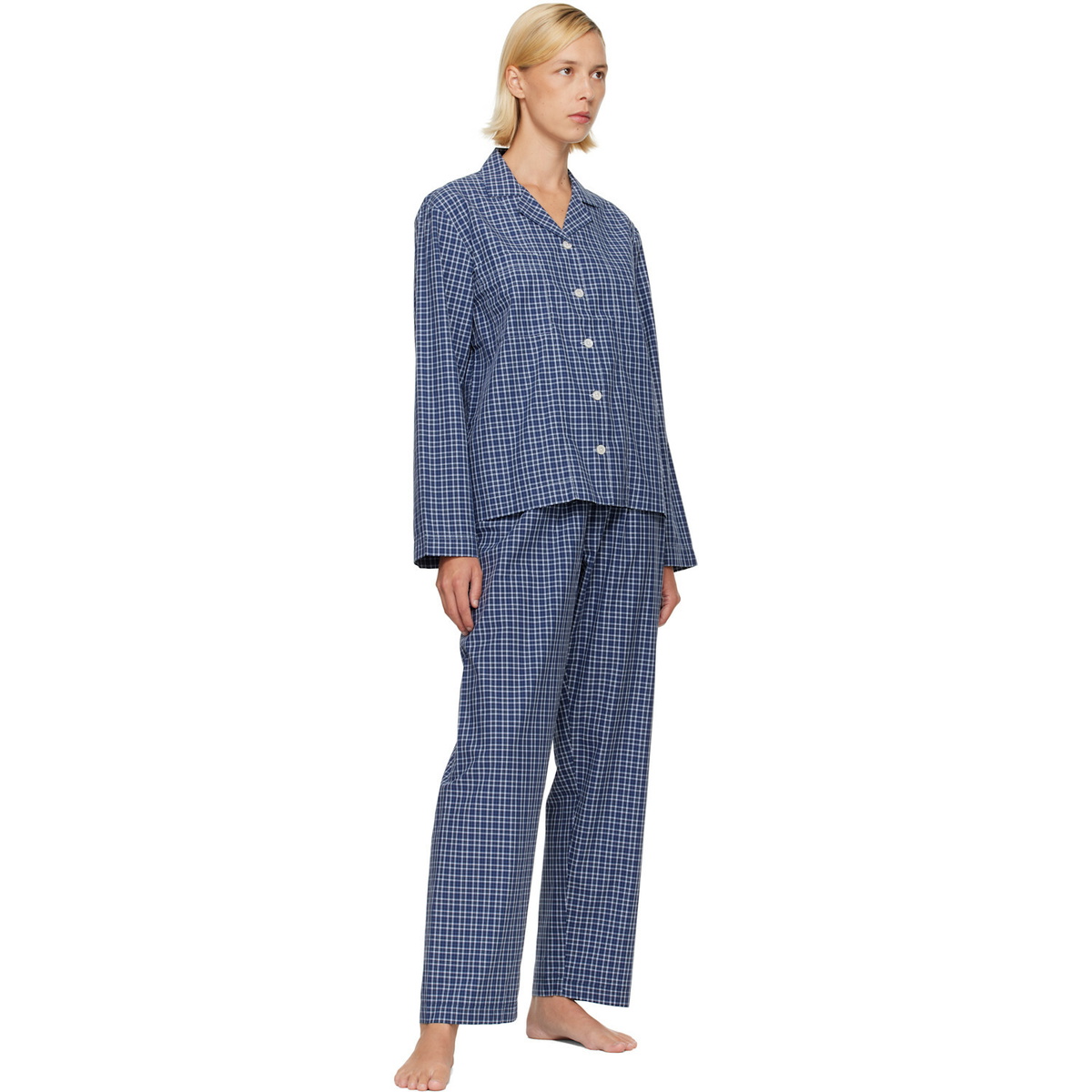 Tekla Navy Fine Twill Pyjama Pants