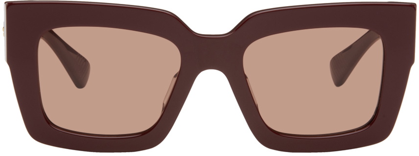 Bottega Veneta Burgundy Square Sunglasses Bottega Veneta display picture 2