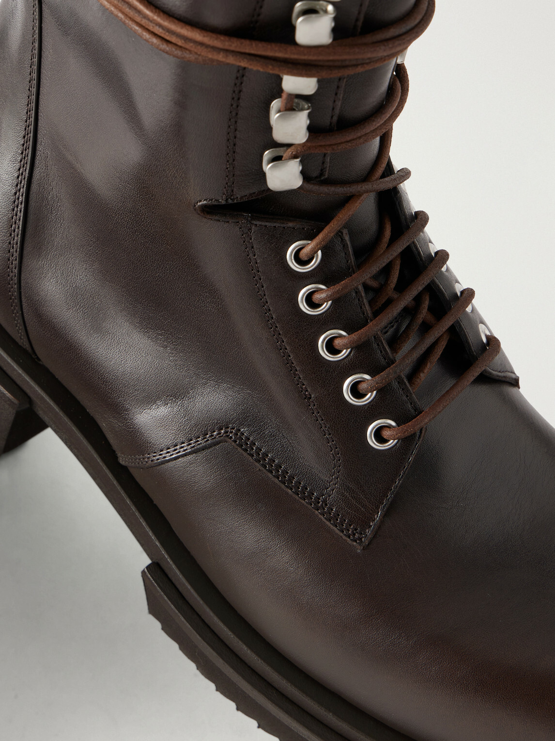 Rick Owens - Army Gabe Leather Lace-Up Boots - Brown