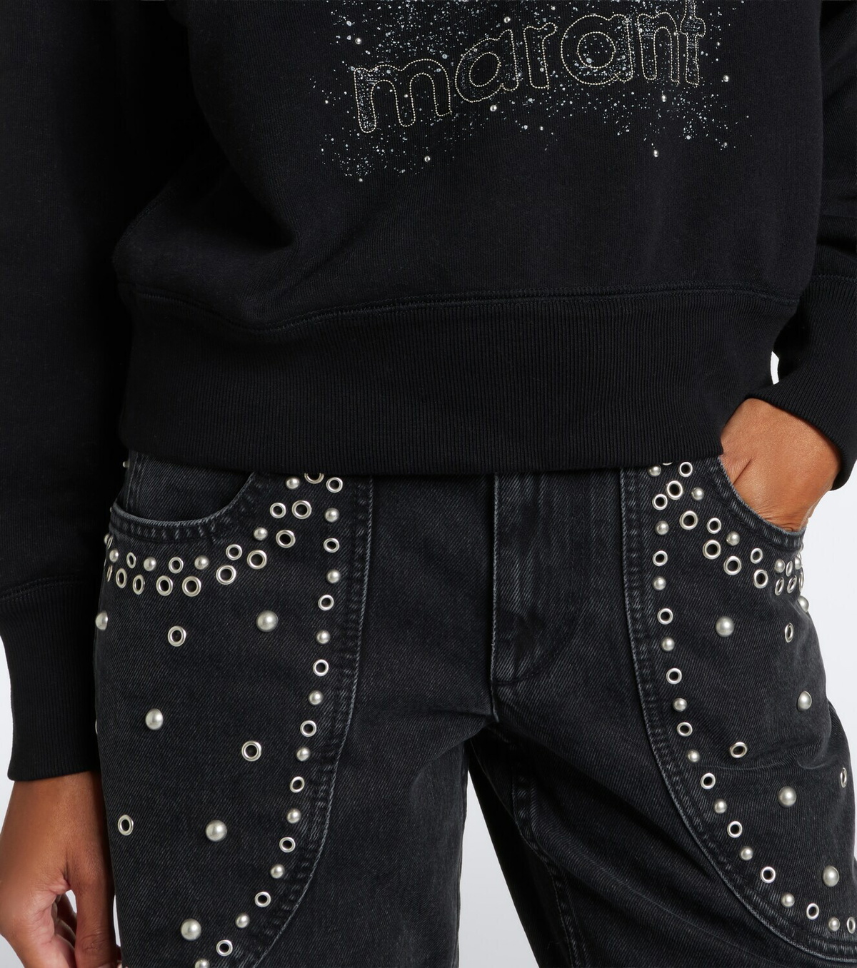 Marant Etoile Moby sequined cotton-blend sweatshirt