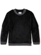 Comfy Outdoor Garment - Panelled Fleece and Shell Sweatshirt - Black