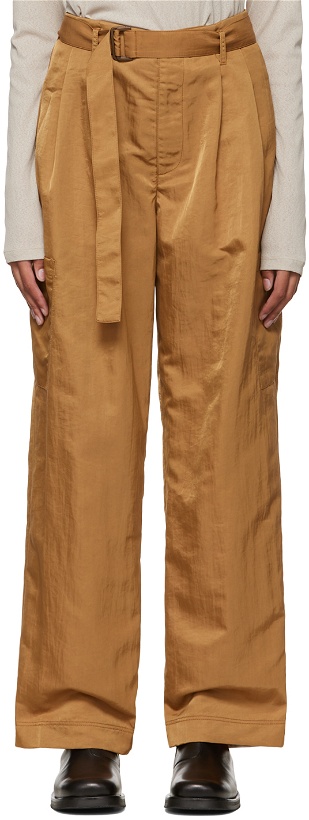 Photo: DEVEAUX NEW YORK Tan Cinch Belt Trousers