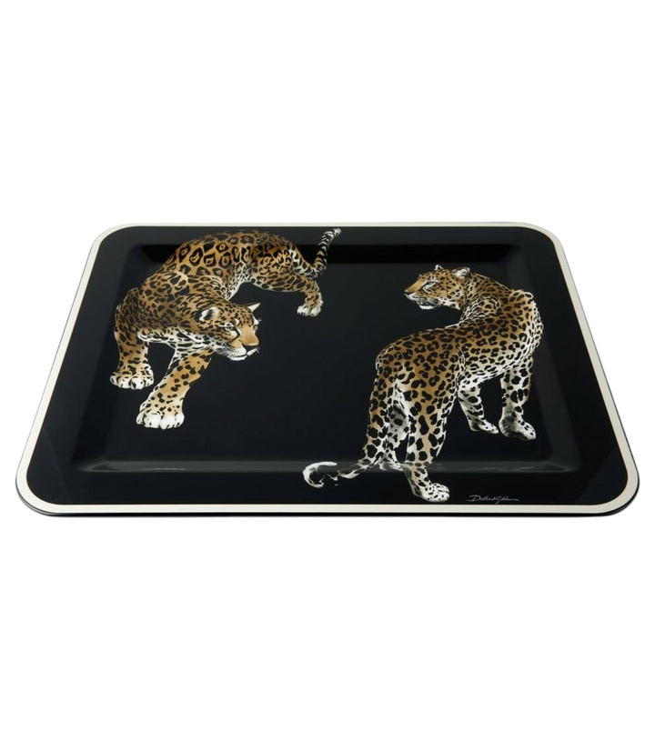 Photo: Dolce&Gabbana Casa Double Leopardo Medium wooden tray