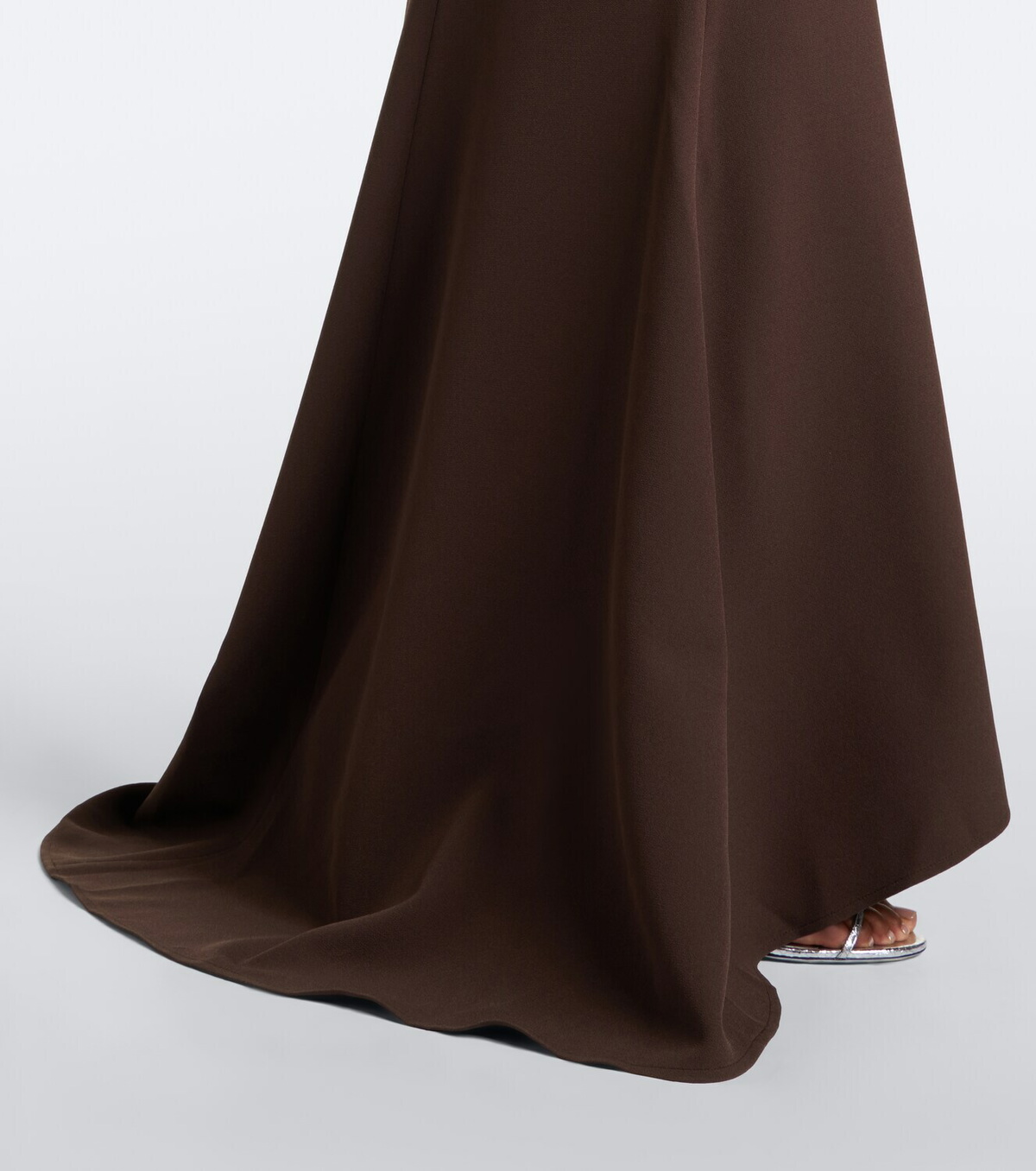 Safiyaa Loura draped peplum crêpe gown