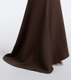 Safiyaa Loura draped peplum crêpe gown