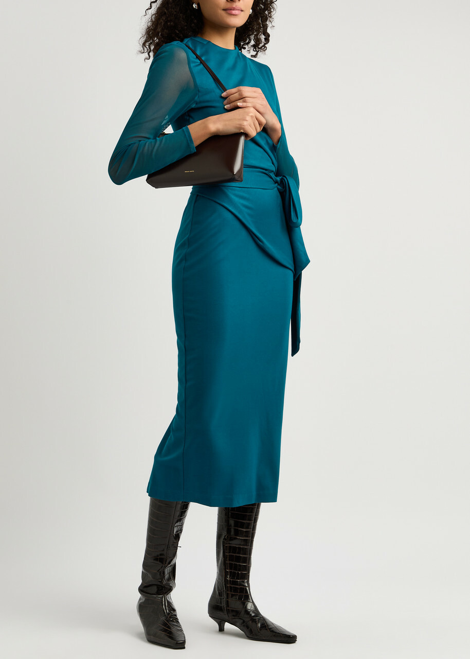 Diane Von Furstenberg Finan Wrap-effect Jersey Midi Dress Blue