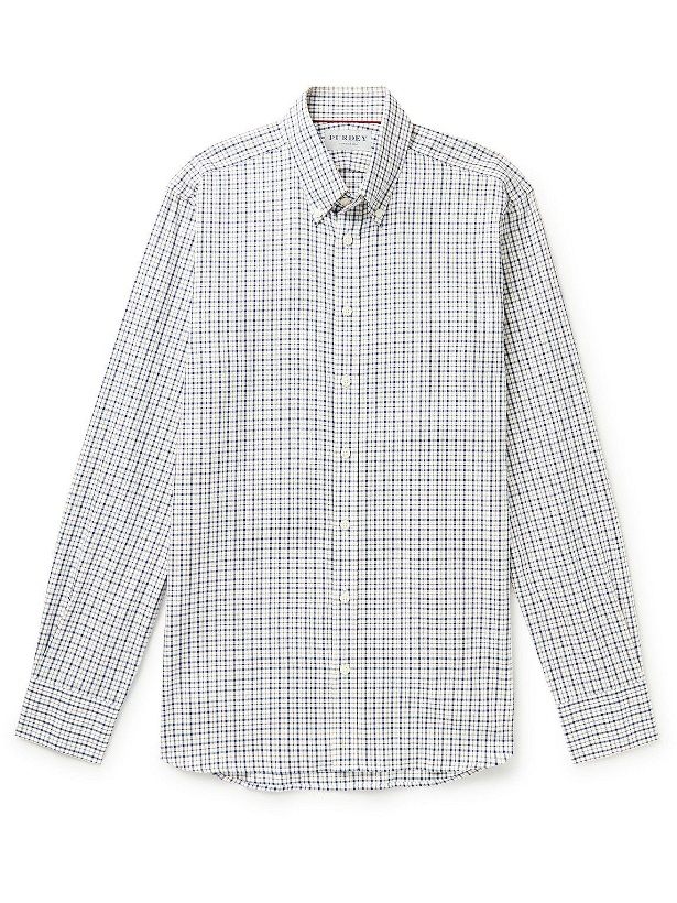 Photo: Purdey - Button-Down Collar Checked Cotton Shirt - Blue