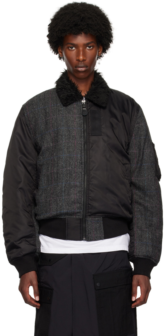 Maharishi Black B15 Wool Flight Jacket Maharishi