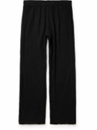 Our Legacy - Reduced Straight-Leg Crinked Cotton-Blend Trousers - Black