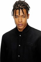 Diesel Padded bomber jacket in wool blend - Jackets Mens in Black