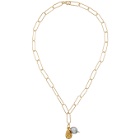 Alighieri SSENSE Exclusive Gold Pearl The Solitary Tear At Dusk Necklace