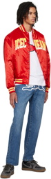 ICECREAM Red Embroidered Bomber Jacket