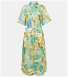 Alémais Janis floral linen shirt dress