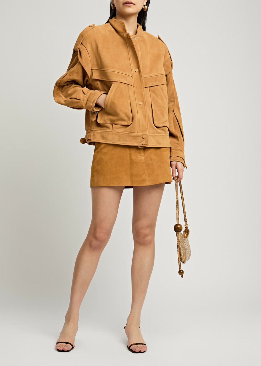 Aexae Suede Mini Skirt Camel