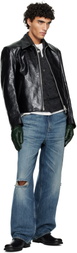 OUR LEGACY Black Mini Leather Jacket