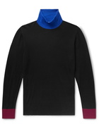 Gabriela Hearst - Jermaine Colour-Block Virgin Wool Rollneck Sweater - Black