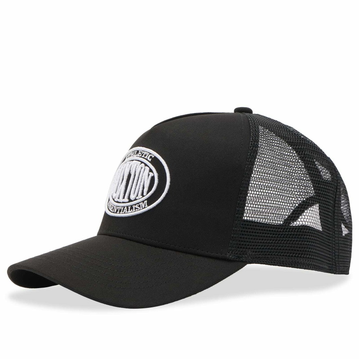 Photo: Cole Buxton CREST TRUCKER CAP in Black 