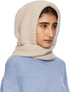 Yves Salomon Beige Hooded Scarf