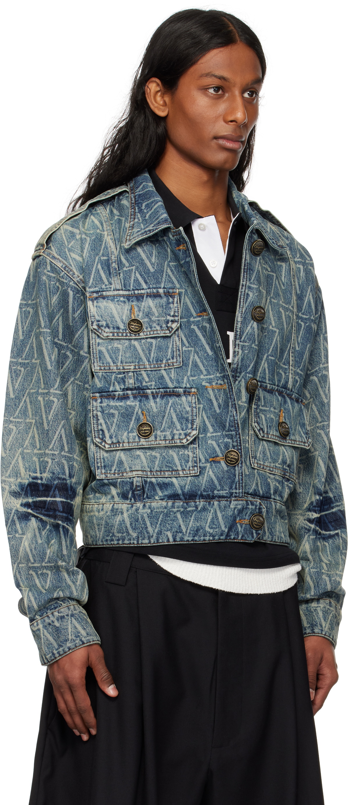 VAQUERA Blue Monogram Denim Jacket