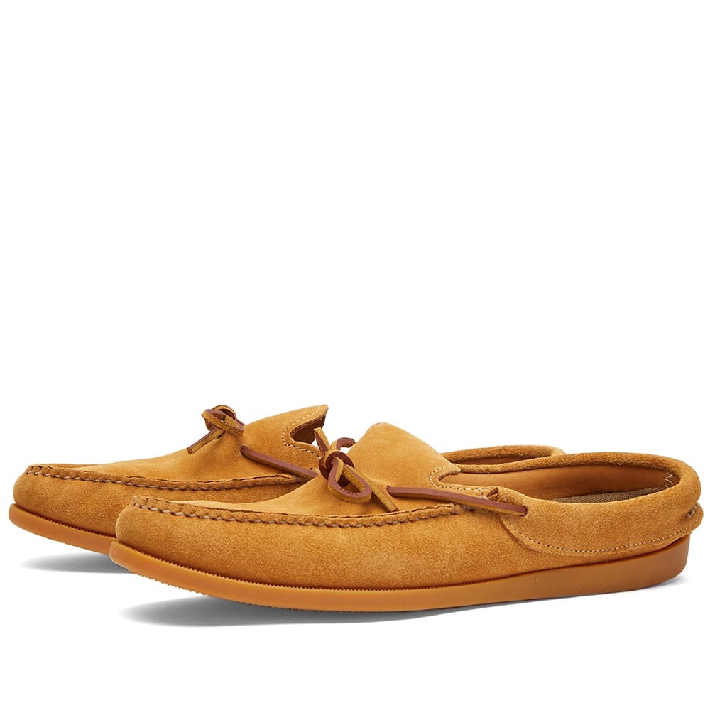 EasyMoc Men's Lace Slip On Boat Shoe in Toast/Suede