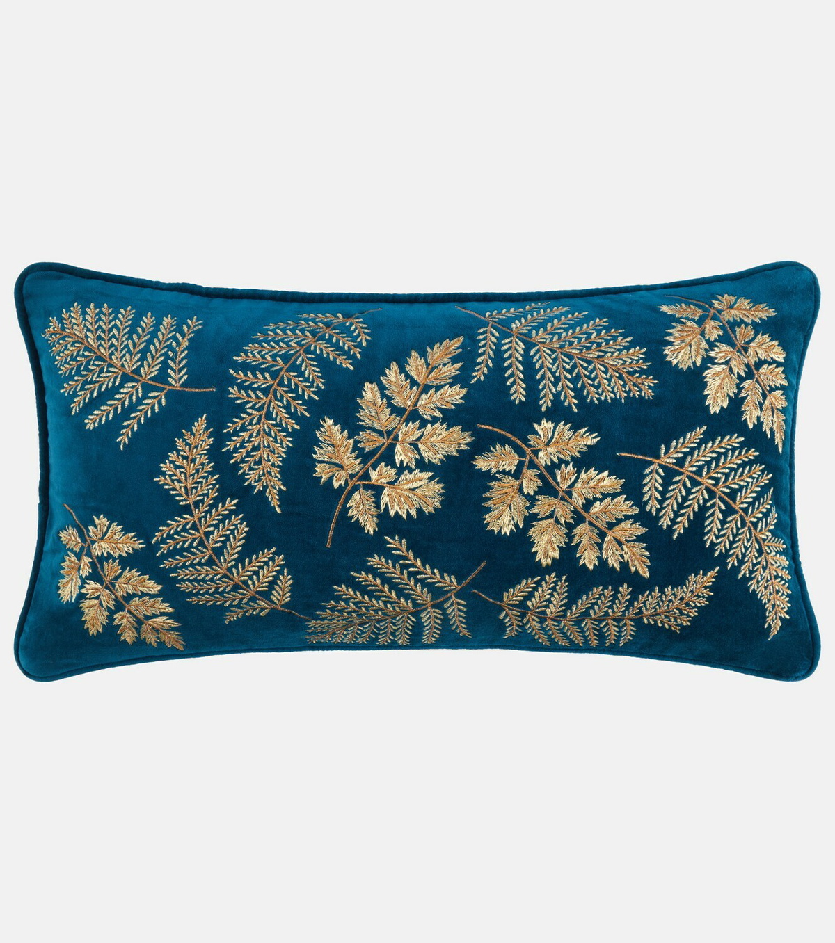 Les-Ottomans Embroidered cotton velvet cushion