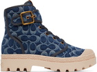 Coach 1941 Blue Denim Trooper Boots