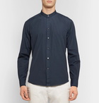 Barena - Grandad-Collar Cotton-Poplin Shirt - Men - Navy