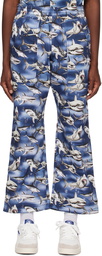 Palm Angels Blue & Black Sharks Trousers