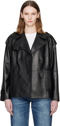 MACKAGE Black DOLORES Double-Breasted Leather Jacket