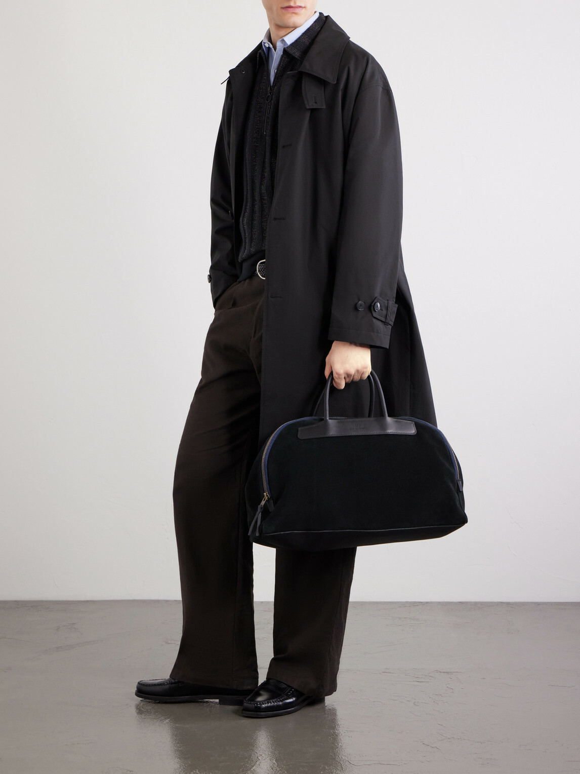 Bleu de Chauffe - Sac Voyage Leather-Trimmed Suede Weekend Bag